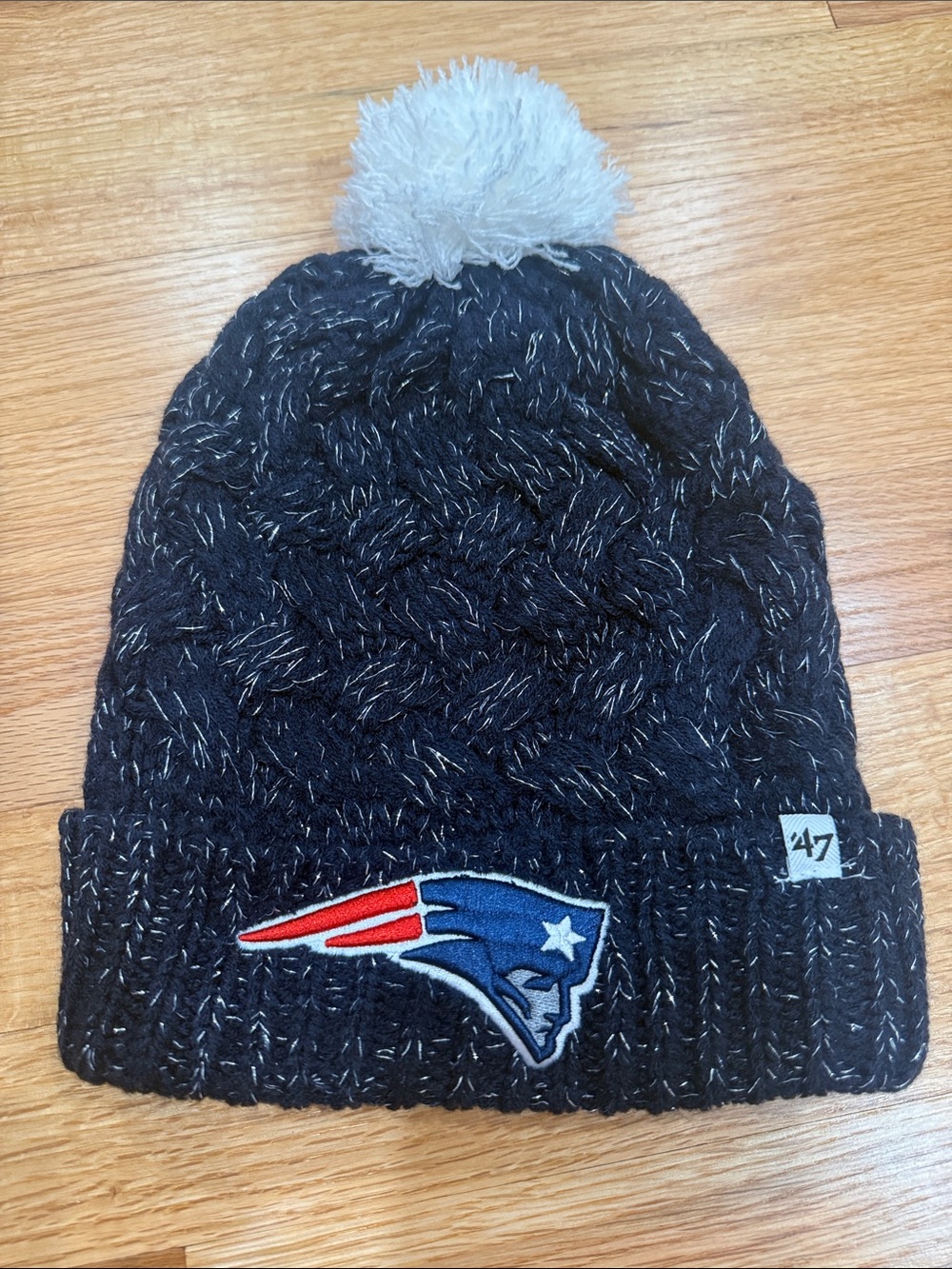 '47 Kids New England Patriots Beanie with White Pom
